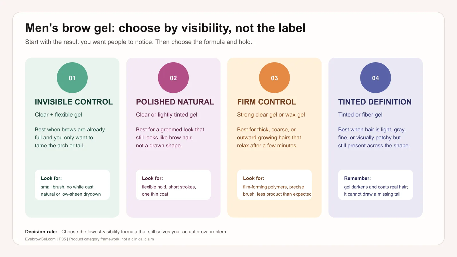 Visibility and hold map for choosing the best eyebrow gel for men