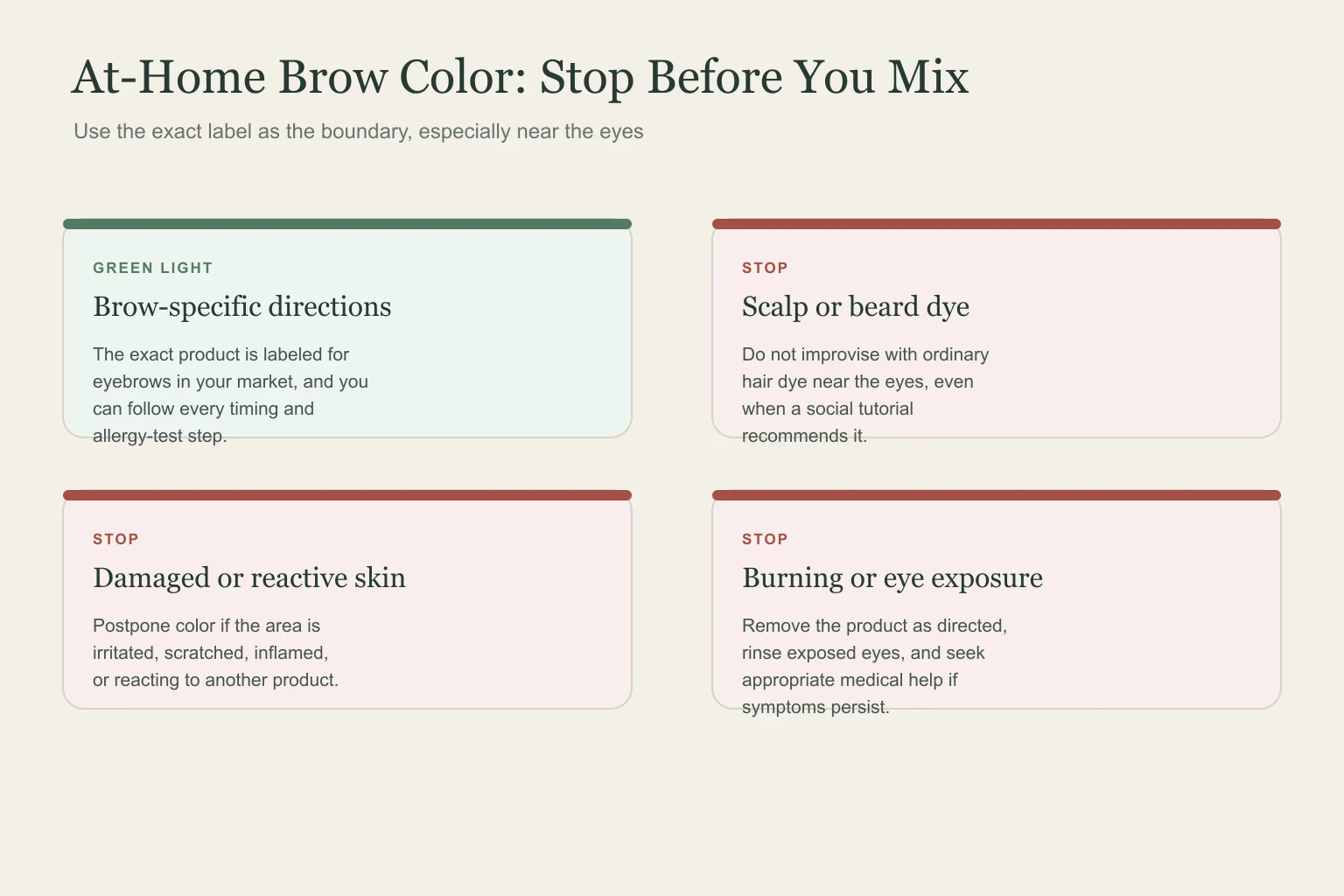 Professional brow stain guide safety checklist for choosing an at home brow color product